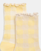 Lot de 2 paires de chaussettes à carreaux bords ondulés
