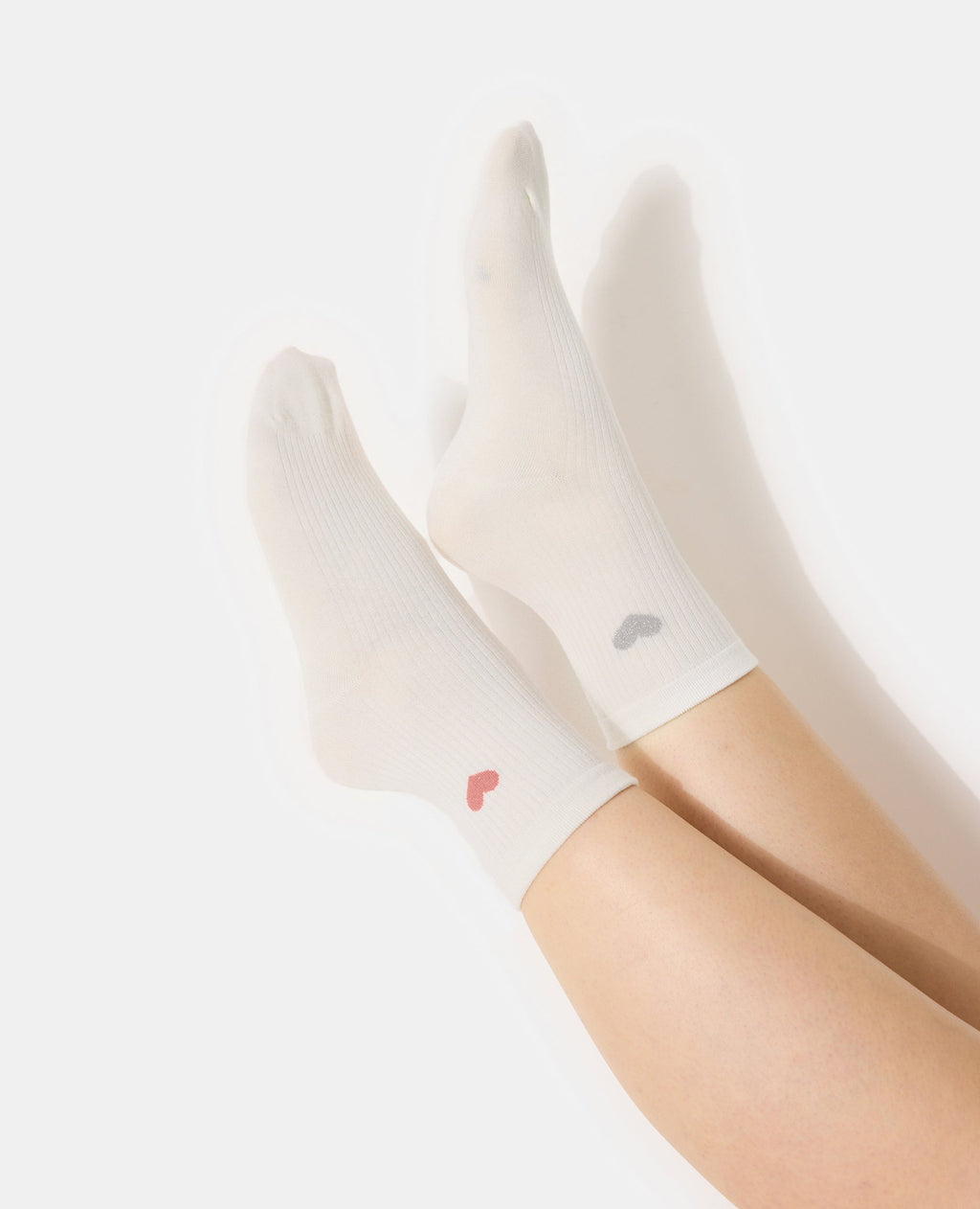 Lot de 2 paires de chaussettes avec cœur