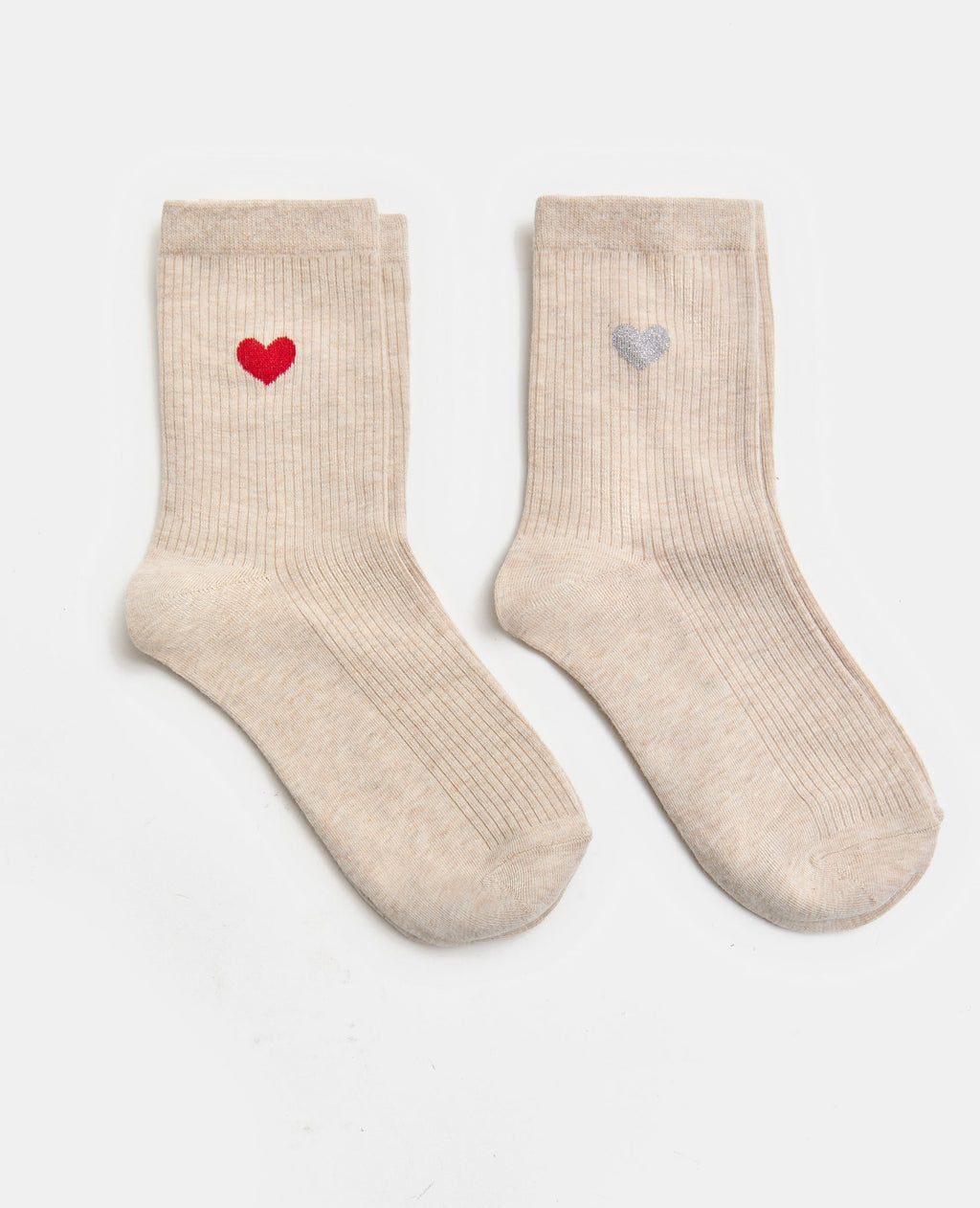 Lot de 2 paires de chaussettes avec cœurs