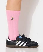 Chaussettes hautes avec oursons brodés