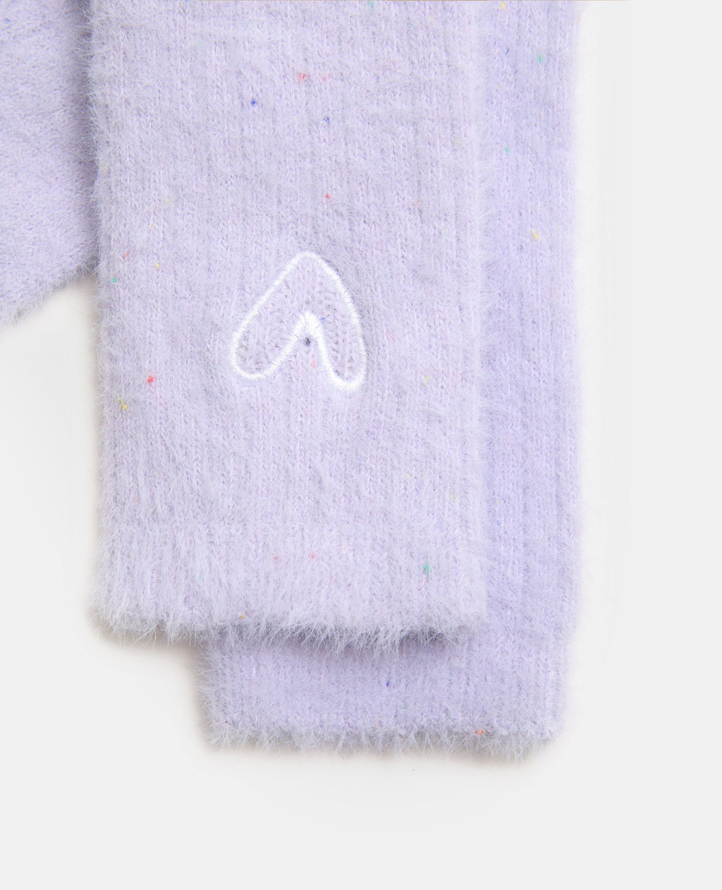 Paire de chaussettes en maille fluffy avec coeur