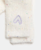 Paire de chaussettes en maille fluffy avec coeur