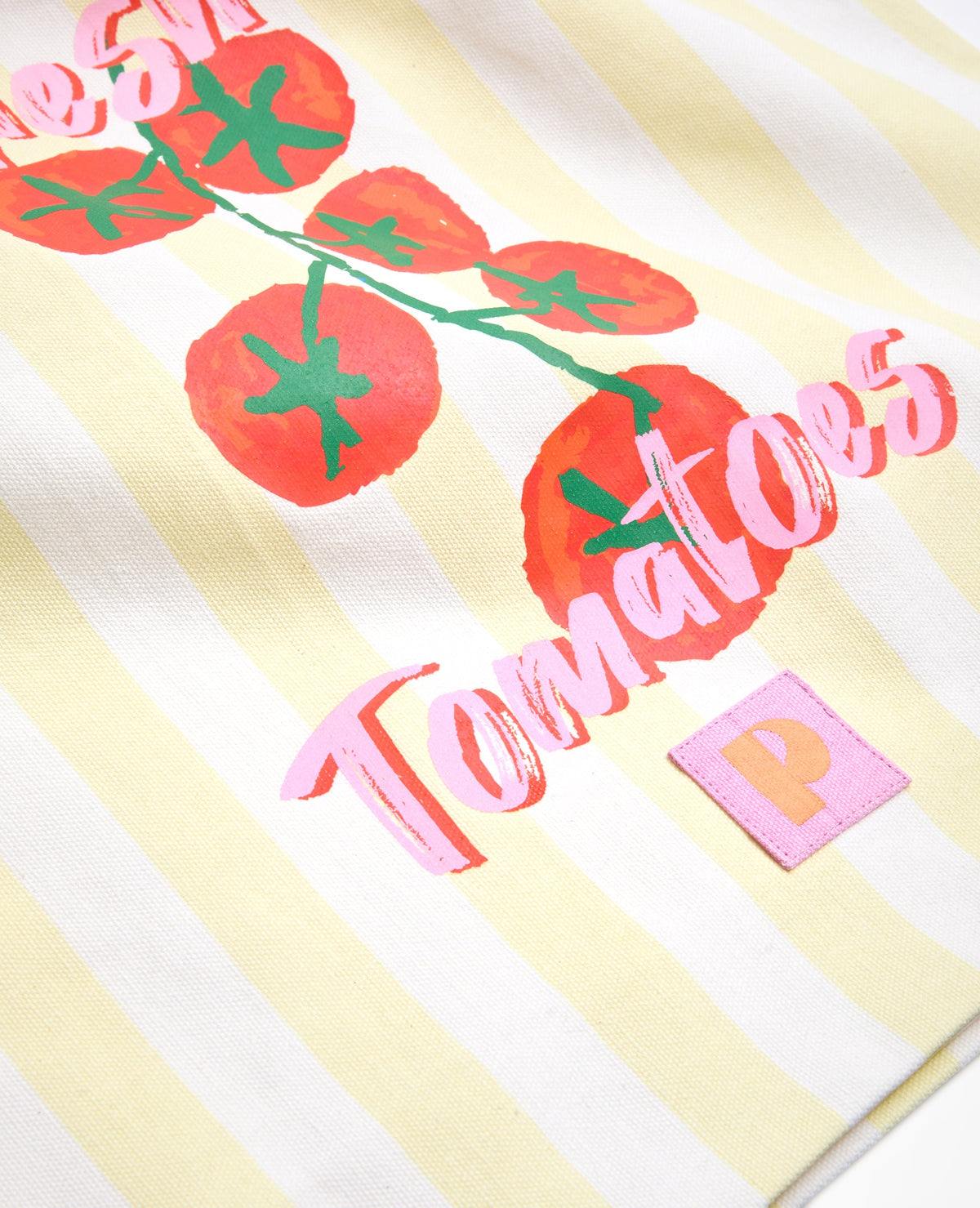 Tote bag en toile rayée avec tomates