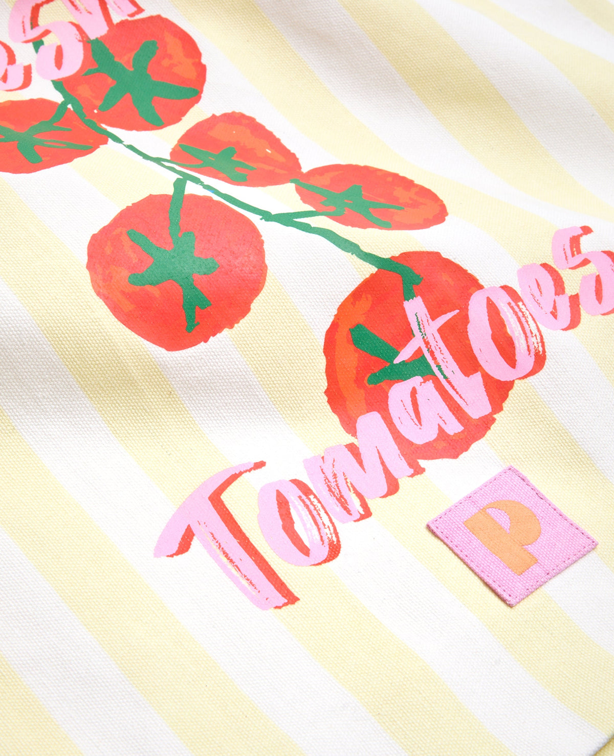 Tote bag en toile rayée avec tomates