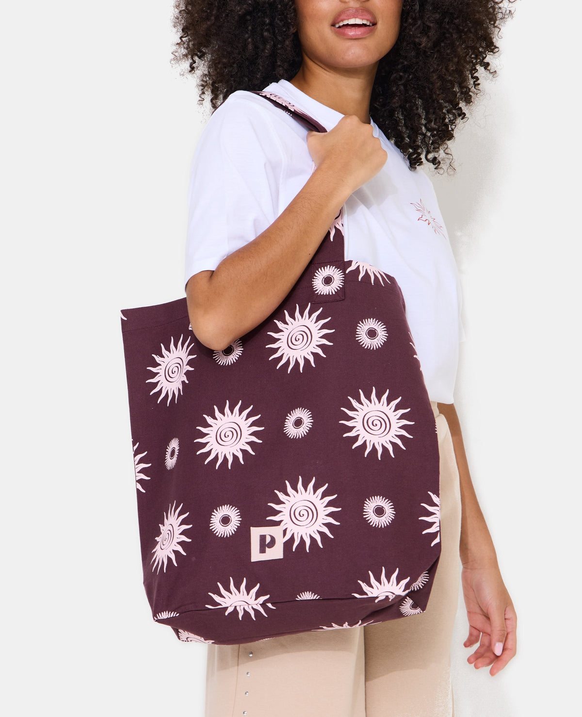 Tote bag en toile avec soleil