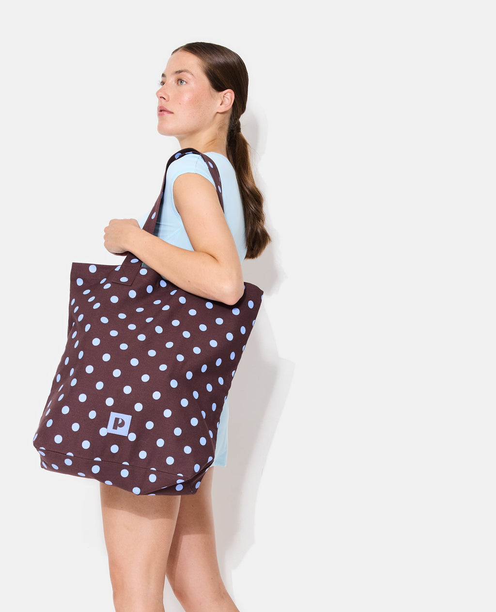 Tote bag en toile motif pois
