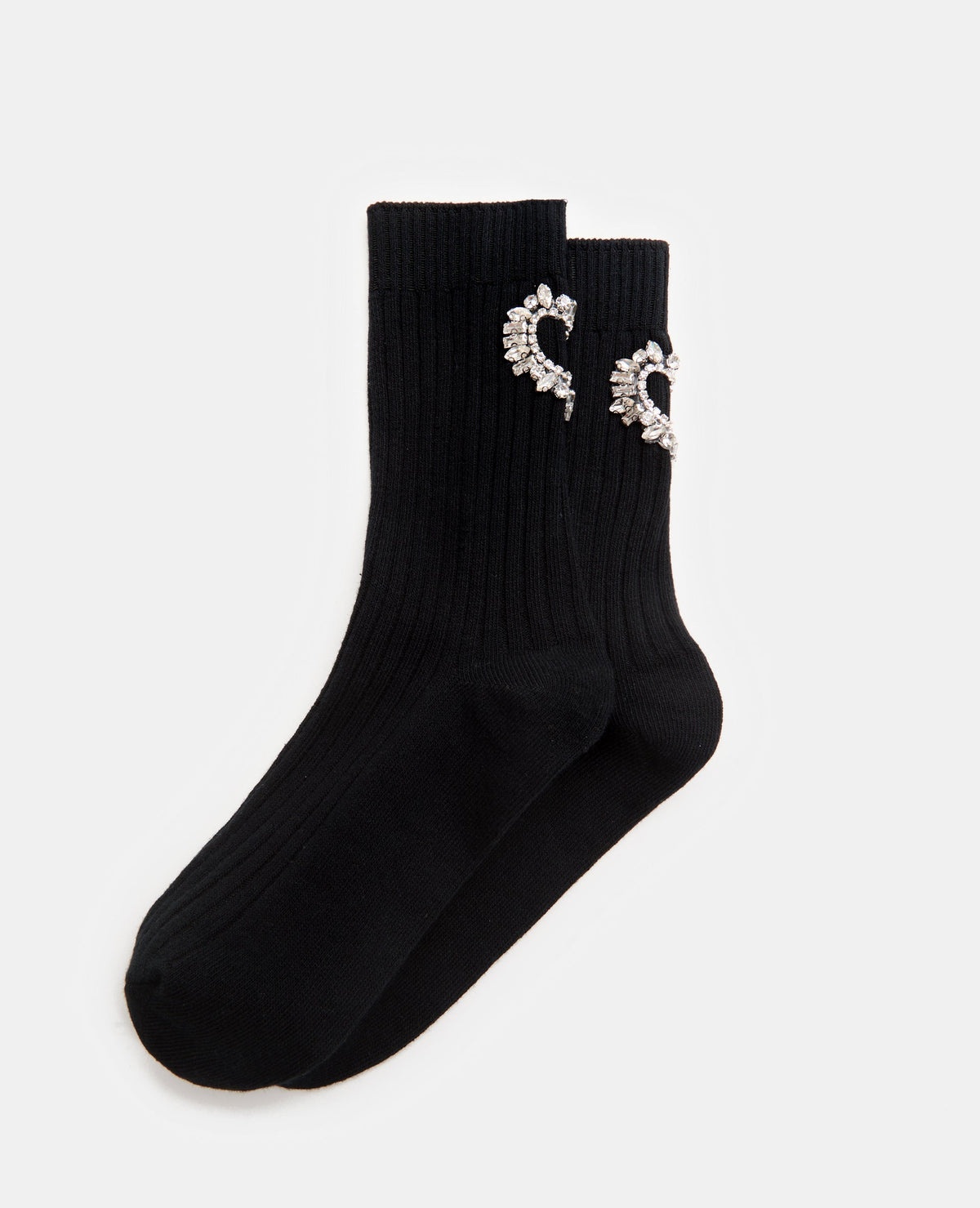 Paire de chaussettes avec cœur en strass