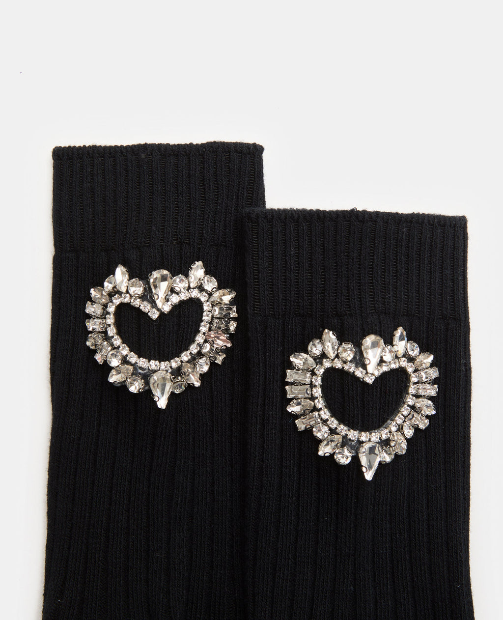 Paire de chaussettes avec cœur en strass