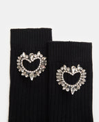 Paire de chaussettes avec cœur en strass