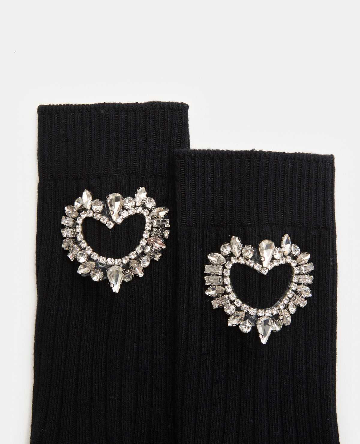 Paire de chaussettes avec cœur en strass