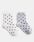 Lot de 2 paires de chaussettes Cœurs