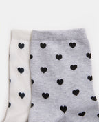 Lot de 2 paires de chaussettes Cœurs