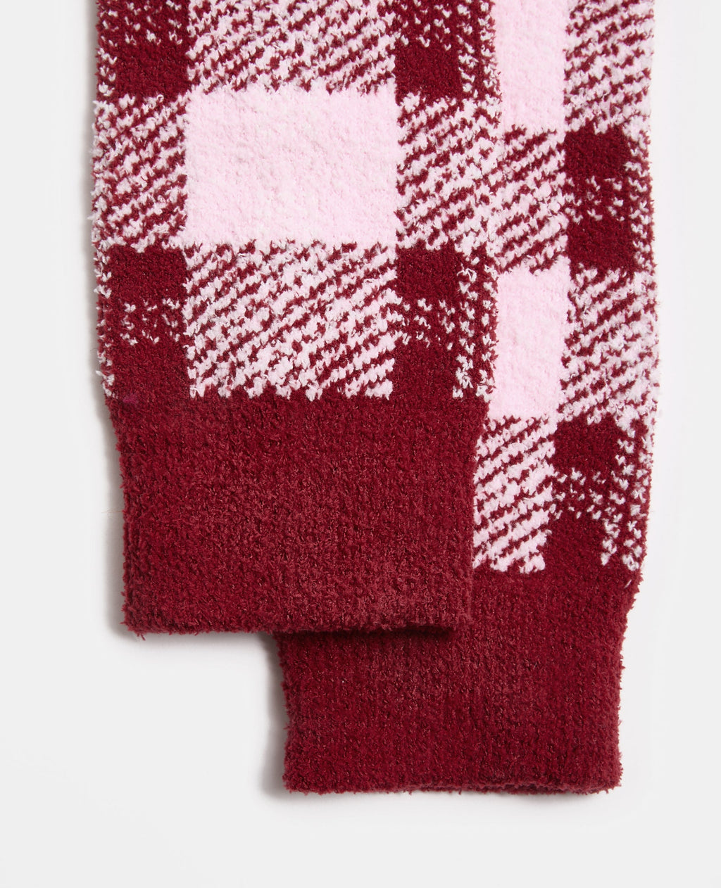Paire de chaussettes fluffy à carreaux