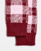 Paire de chaussettes fluffy à carreaux