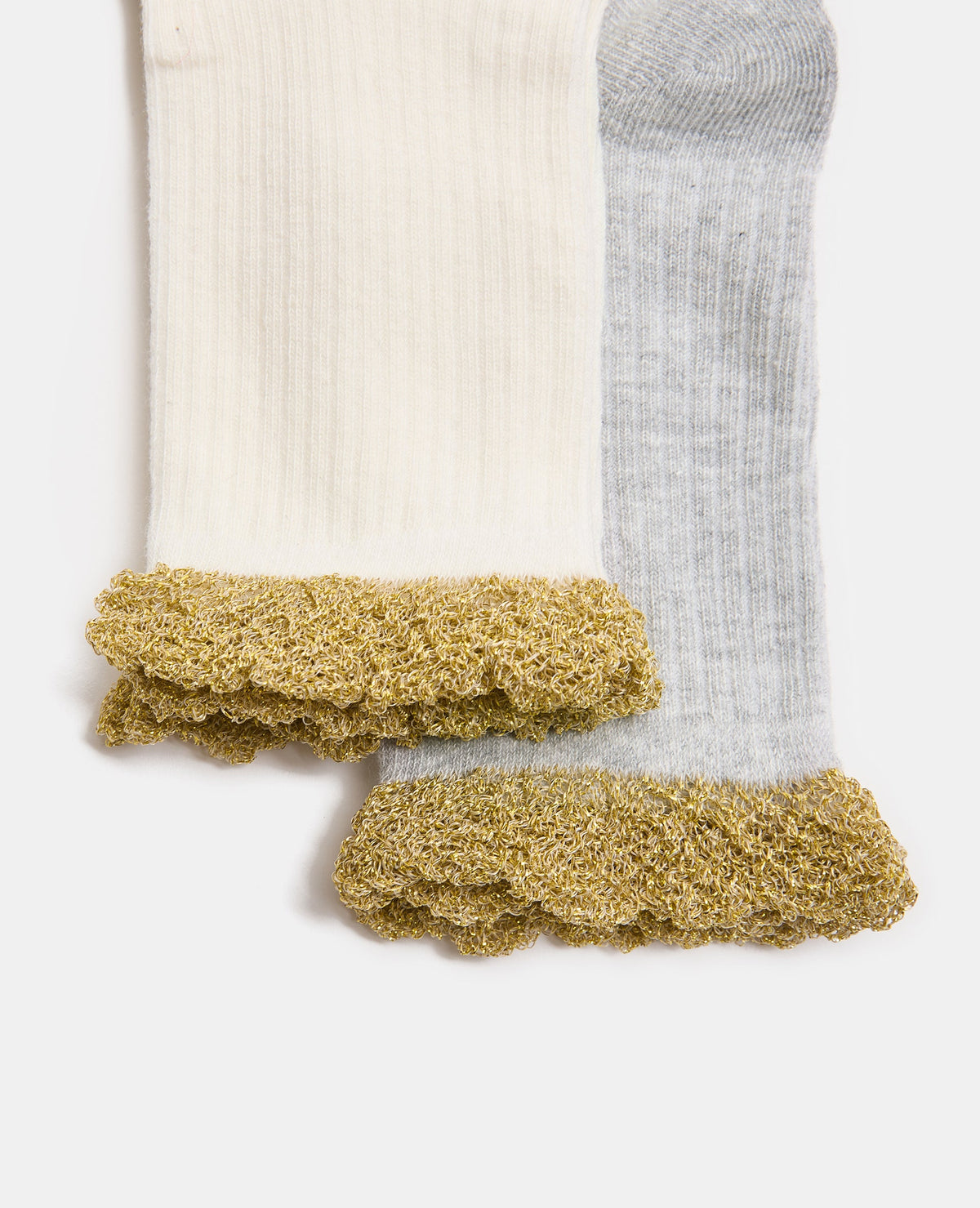 Lot de 2 paires de chaussettes avec volants lurex