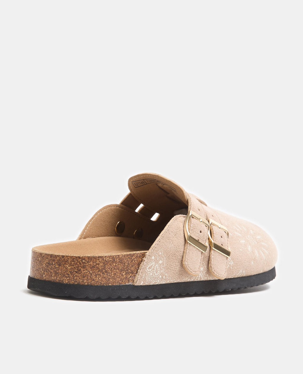 Mules sabots en suédine avec motifs esprit bandana