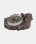 Ceinture tressée avec boucle métal et pierre