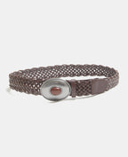 Ceinture tressée avec boucle métal et pierre