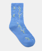 Paire de chaussettes avec fleurs et maille fantaisie