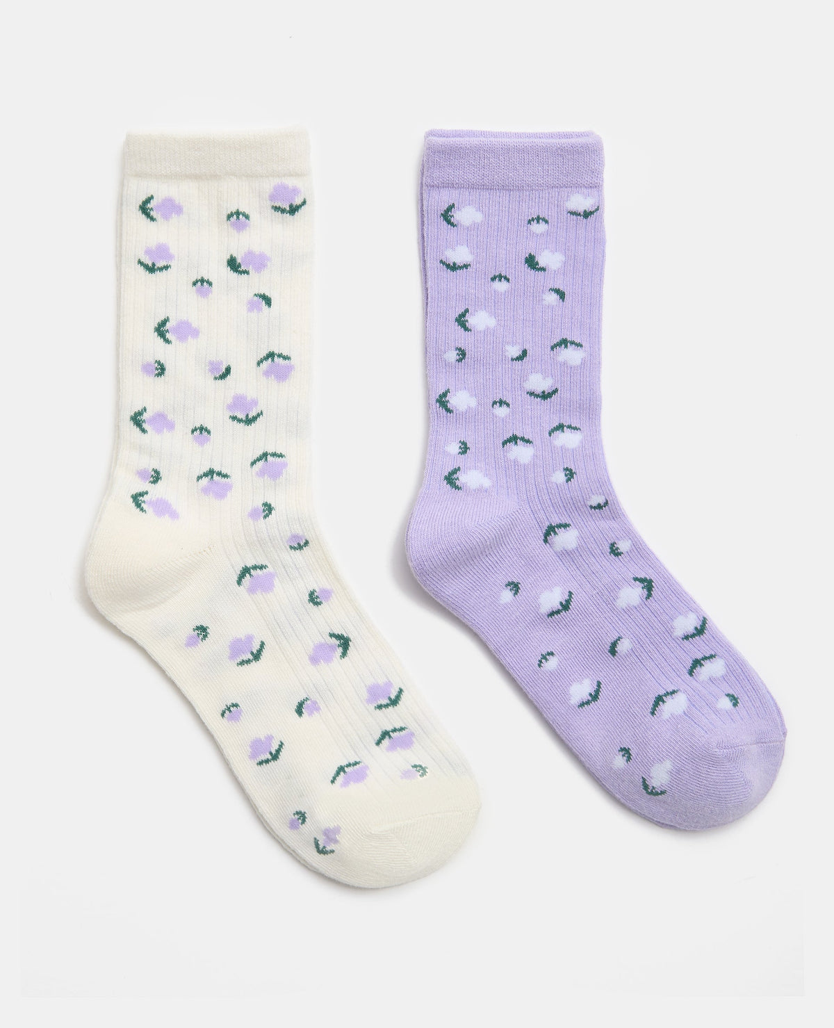 Lot de 2 paires de chaussettes avec fleurs