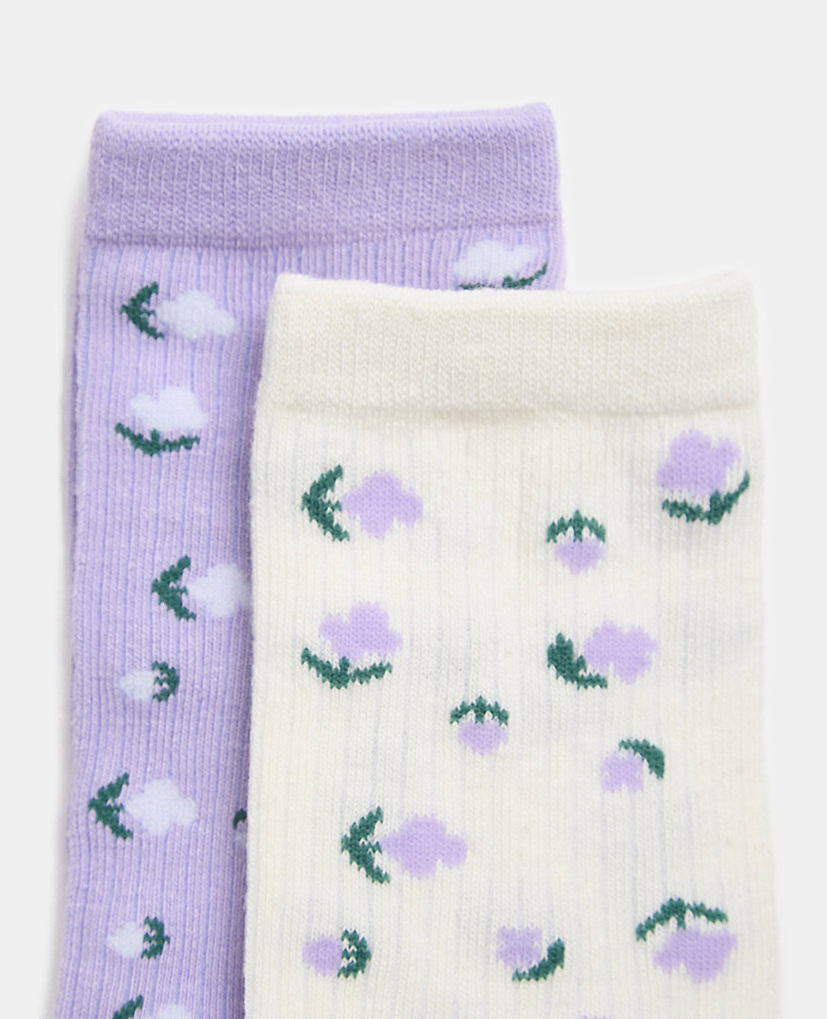 Lot de 2 paires de chaussettes avec fleurs