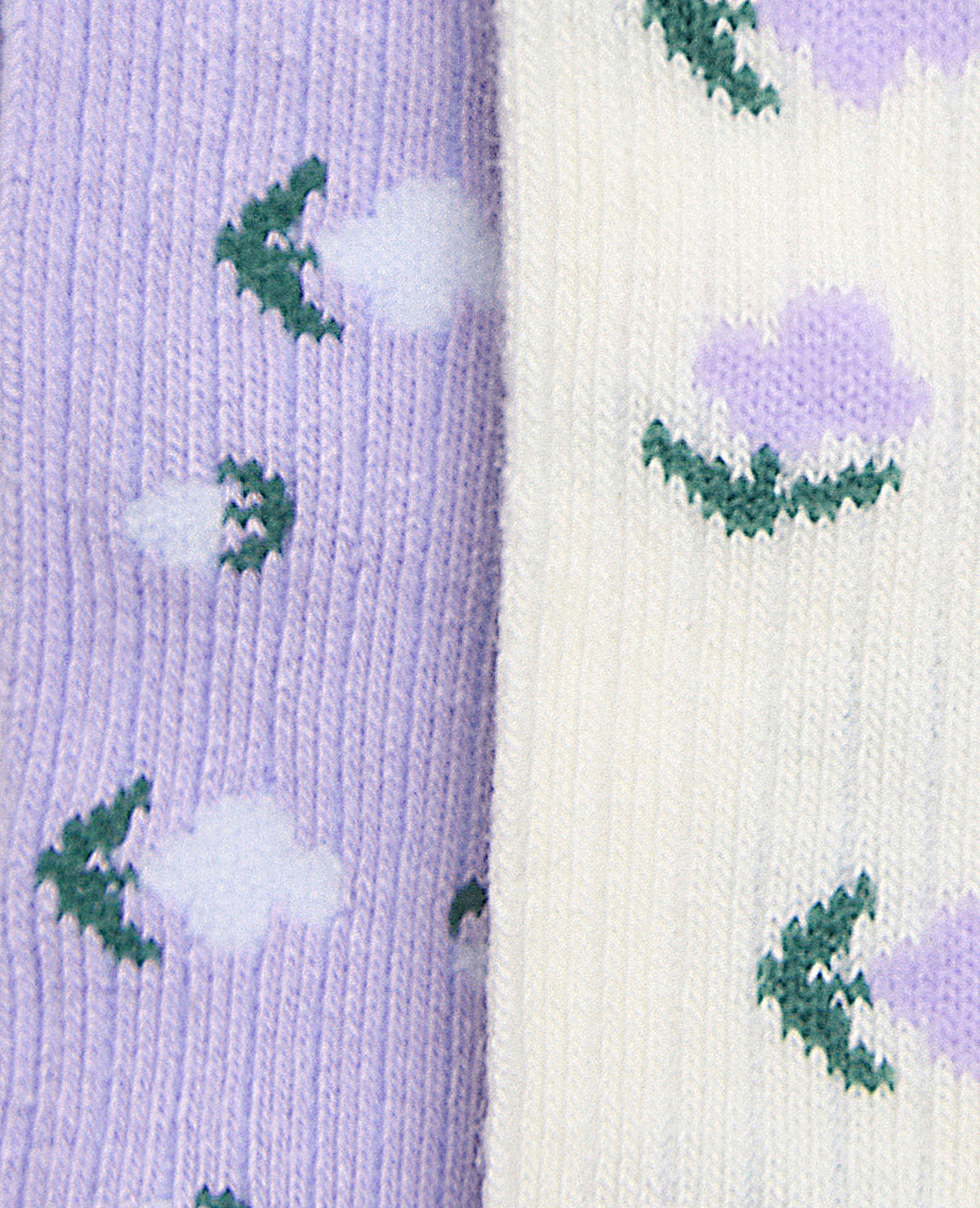 Lot de 2 paires de chaussettes avec fleurs
