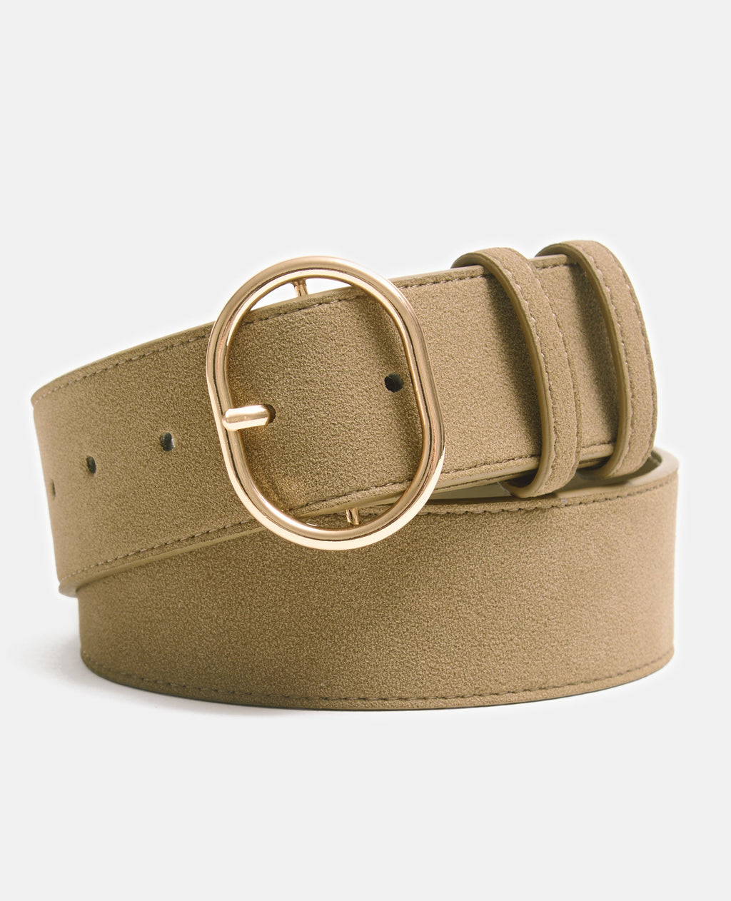 Ceinture large aspect suédine avec boucle ovale