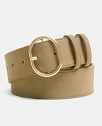 Ceinture large aspect suédine avec boucle ovale