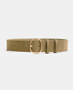 Ceinture large aspect suédine avec boucle ovale