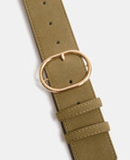 Ceinture large aspect suédine avec boucle ovale
