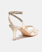 Paire de sandales à talon en simili doré