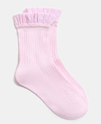 Paire de chaussettes avec froufrous rayés