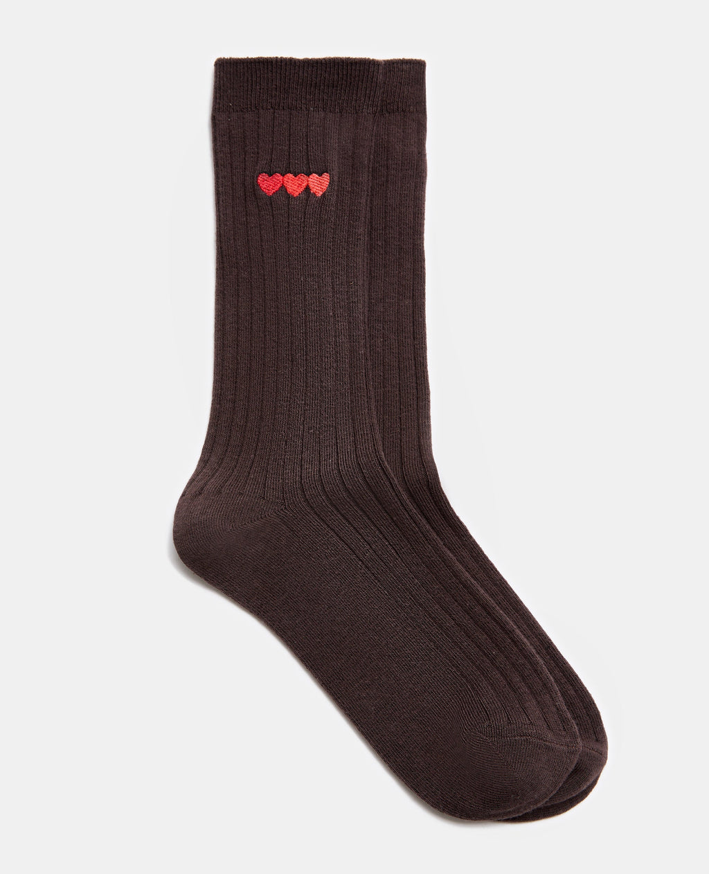 Paire de chaussettes avec broderie cœurs