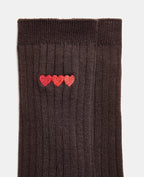 Paire de chaussettes avec broderie cœurs