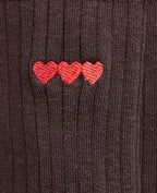 Paire de chaussettes avec broderie cœurs