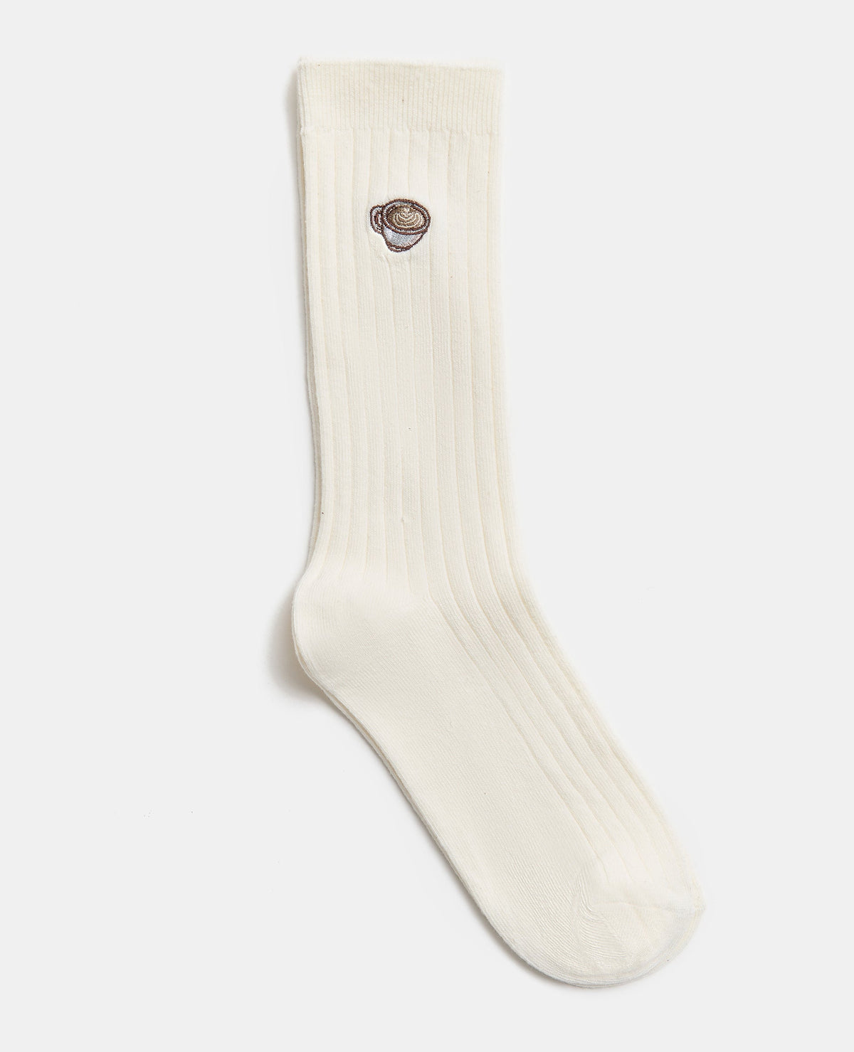 Paire de chaussettes avec broderie tasse de café