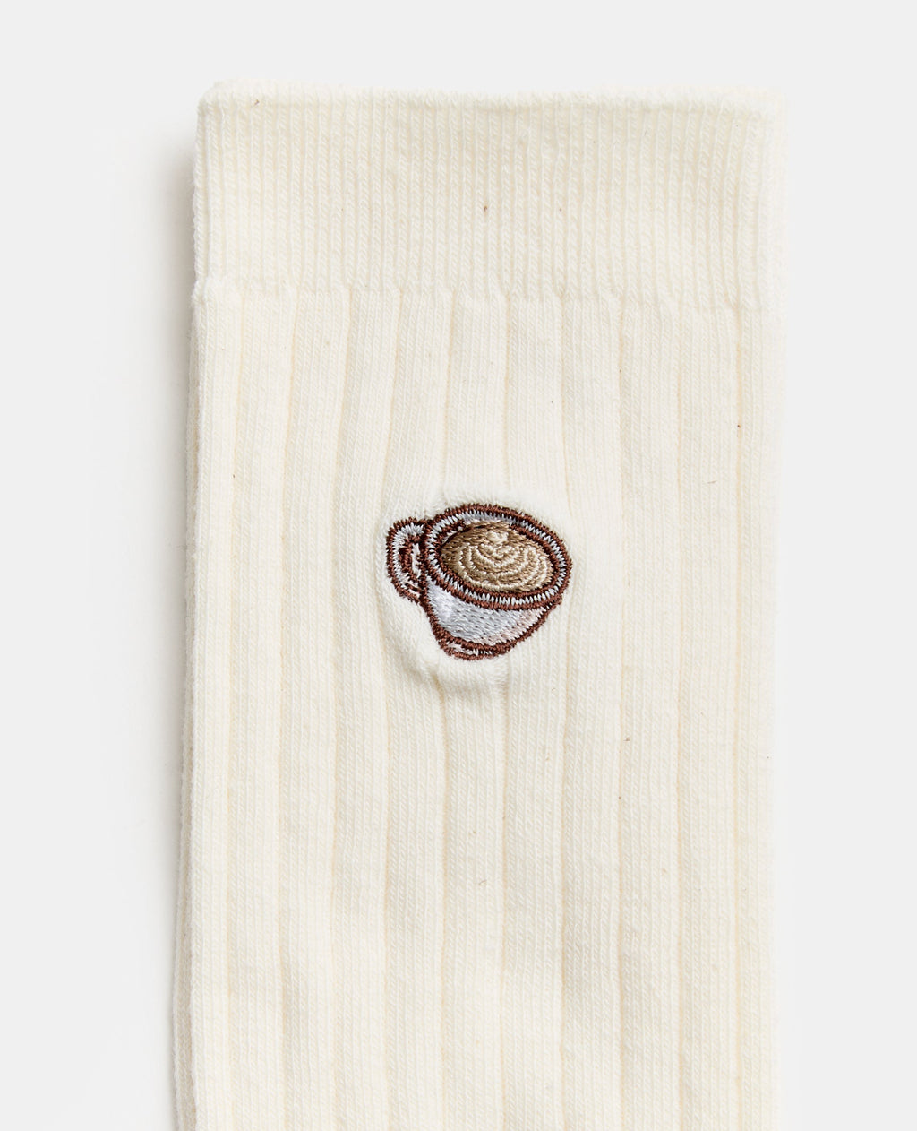 Paire de chaussettes avec broderie tasse de café