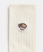 Paire de chaussettes avec broderie tasse de café