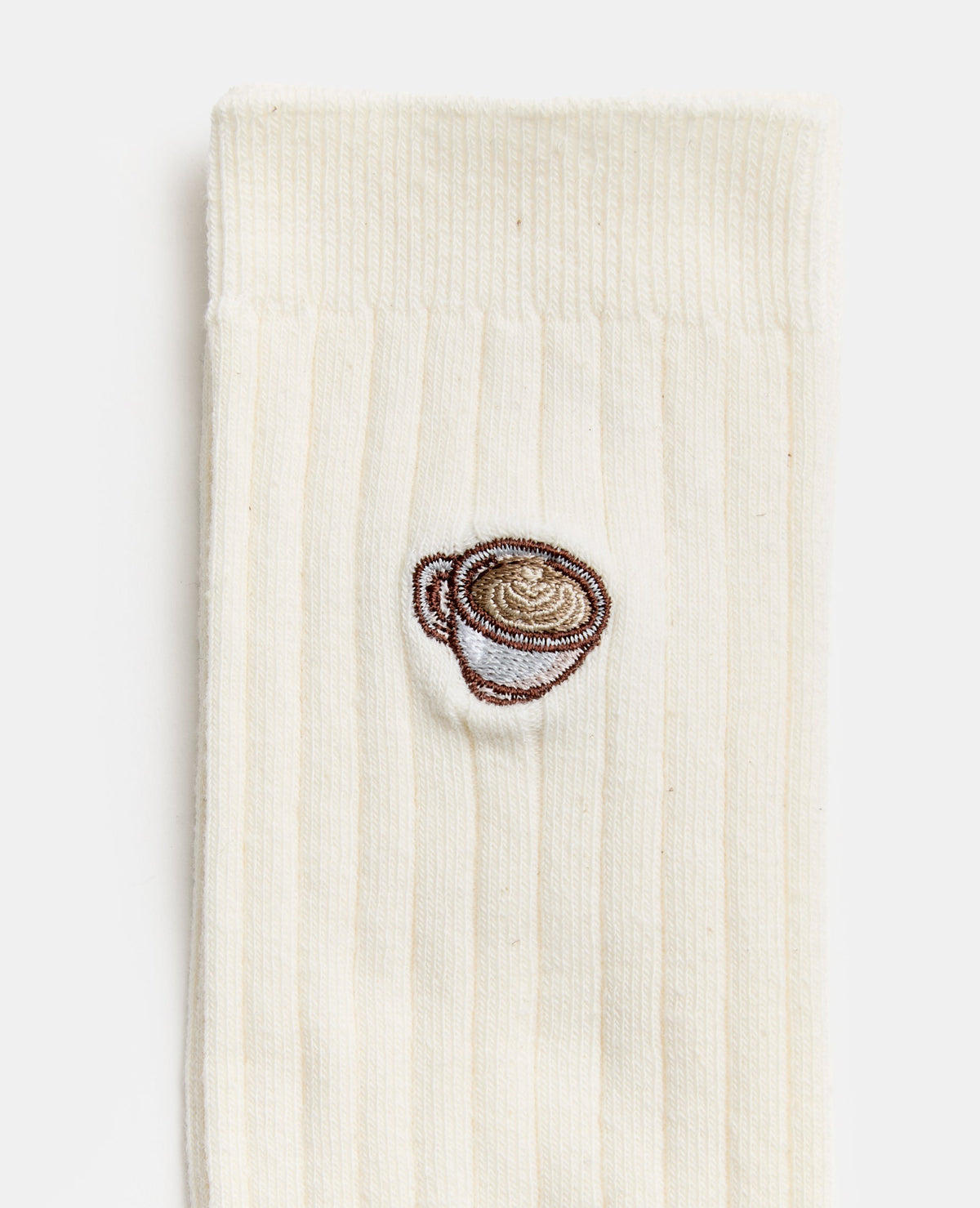 Paire de chaussettes avec broderie tasse de café