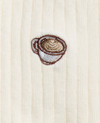 Paire de chaussettes avec broderie tasse de café