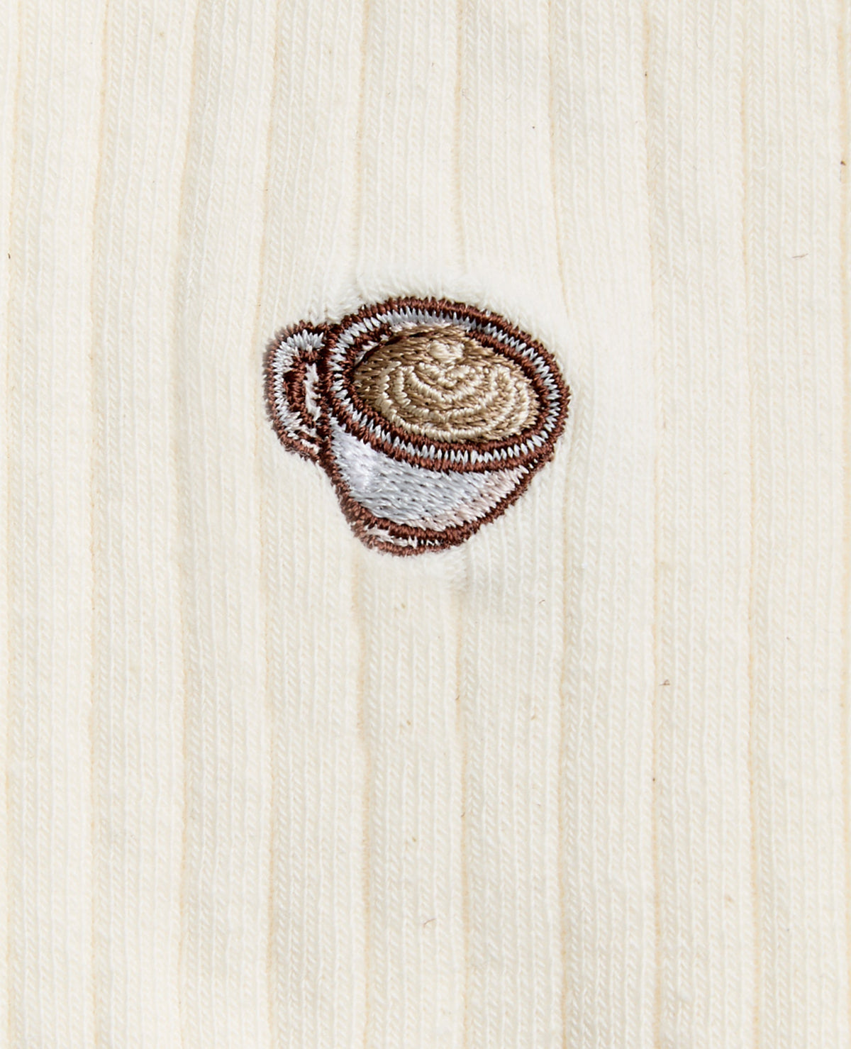 Paire de chaussettes avec broderie tasse de café