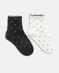 Lot de 2 paires de chaussettes à pois avec froufous