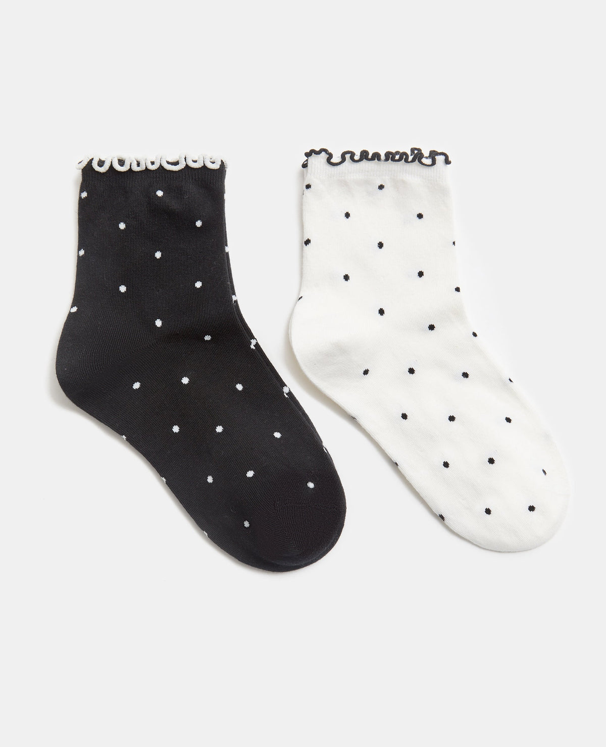 Lot de 2 paires de chaussettes à pois avec froufous