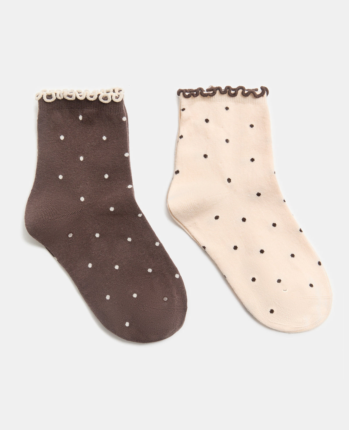 Lot de 2 paires de chaussettes à pois avec froufous