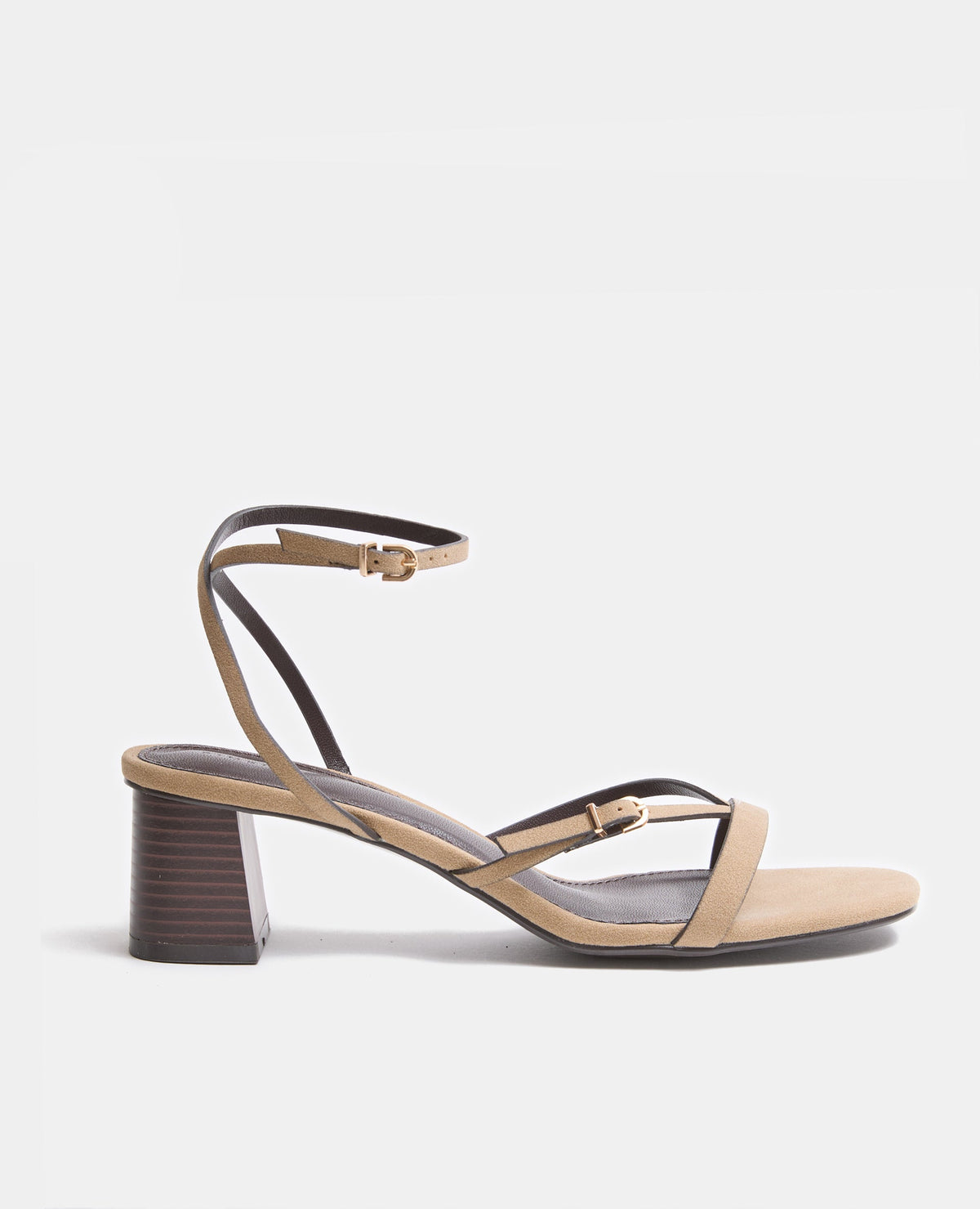 Sandales en suédine à talons avec brides