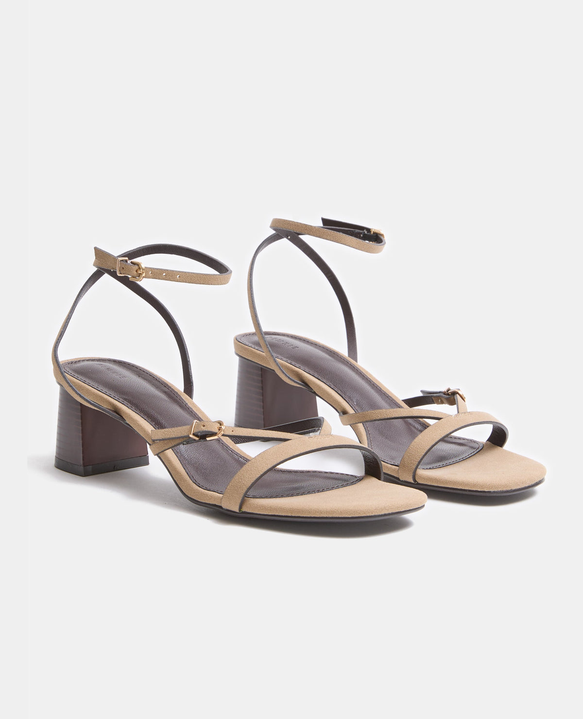 Sandales en suédine à talons avec brides