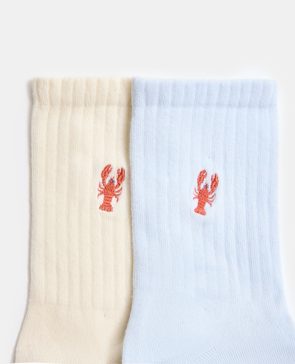 Lot de 2 paires de chaussettes avec homard brodé
