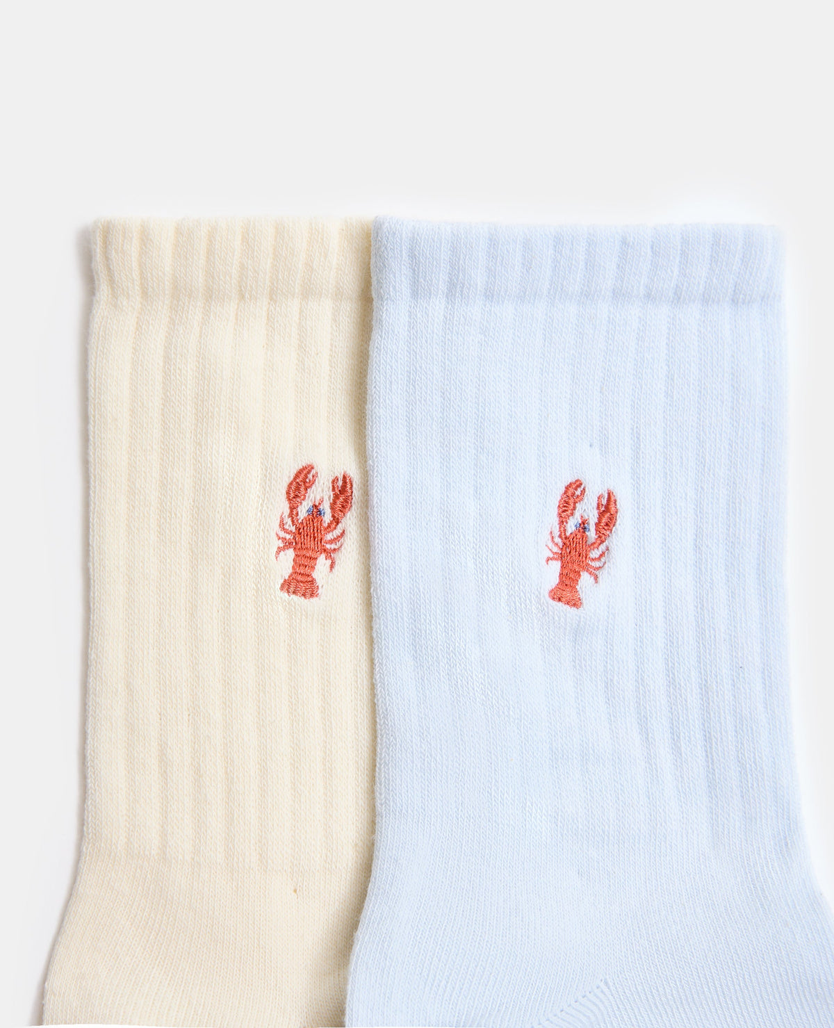 Lot de 2 paires de chaussettes avec homard brodé