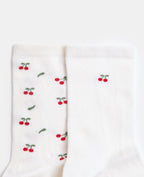 Lot de 2 paires de chaussettes cerises