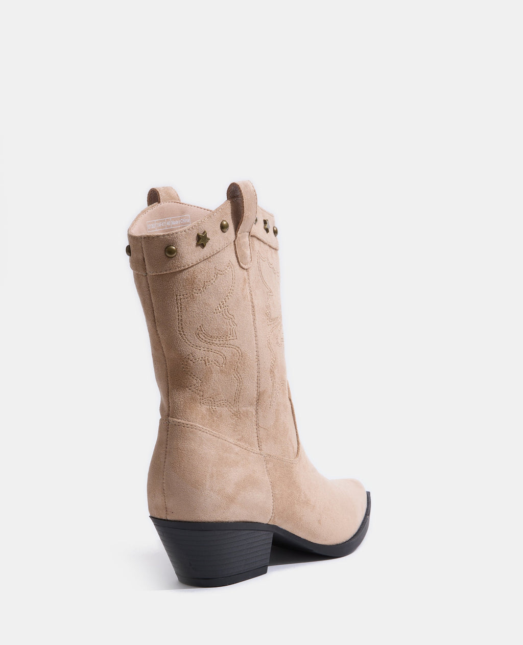 Santiags basses avec broderies et clous